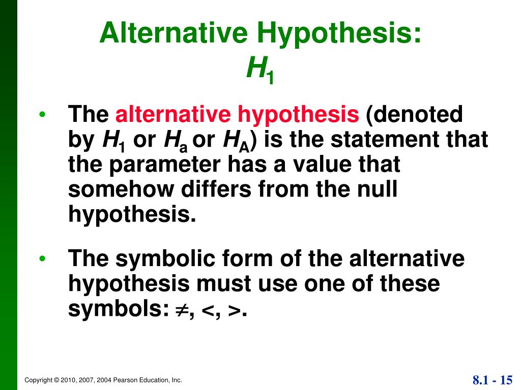 example of h1 hypothesis