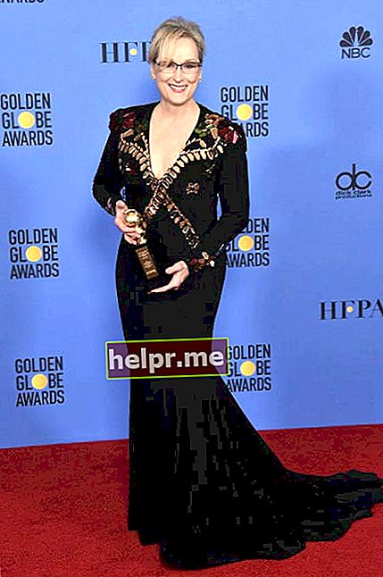 Meryl Streep în timpul Premiilor Globul de Aur 2017