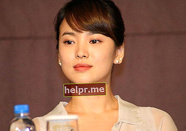 Song Hye-kyo en la presentación de producción de Worlds Within en 2008