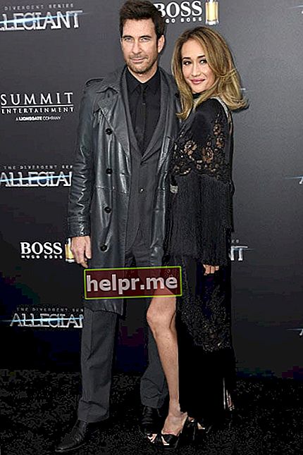 Maggie Q مع Dylan McDermott في العرض الأول لفيلم Allegiant في نيويورك في مارس 2016
