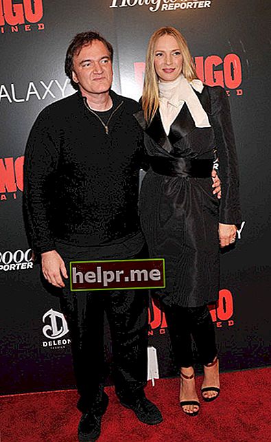 Uma Thurman și Quentin Tarantino în timpul