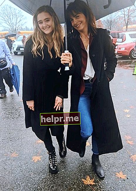 Stéphanie Szostak (dreapta) așa cum se vede în timp ce poza pentru o imagine alături de Lizzy Greene în noiembrie 2019