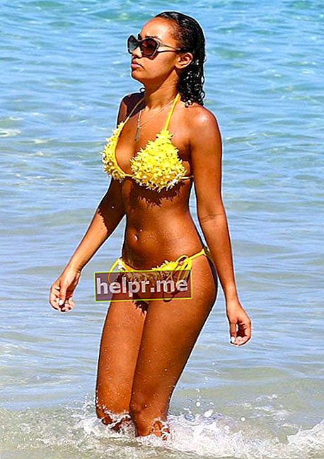 Leigh-Anne Pinnock en bikini groc a Jamaica l'abril de 2015