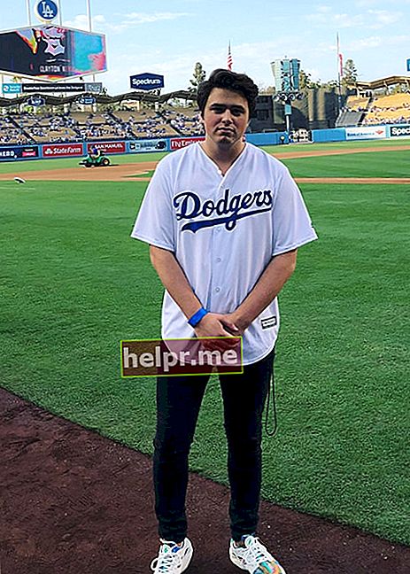 Liam Attridge na stadionu Dodgers kako se vidi na njegovom Instagram profilu u kolovozu 2018