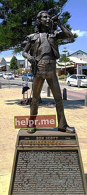 Statuia lui Bon Scott în Fremantle, Australia de Vest