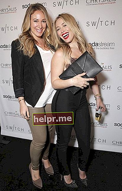 Haylie Duff e irmã Hilary Duff (à direita).