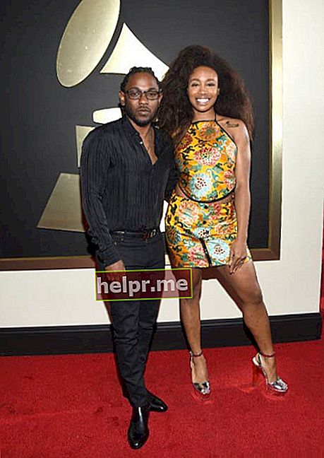 SZA cu Kendrick Lamar pe covorul roșu pentru 58 de premii Grammy din februarie 2016