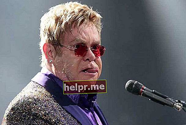 Elton John cântă într-un concert în timpul turneului său All the Hits 2015