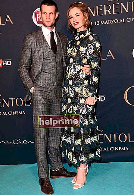 Matt Smith i Lily James a l'estrena de la pel·lícula La Ventafocs el febrer de 2015 a Milà