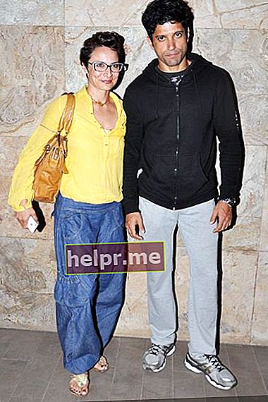 Farhanas Akhtaras su žmona Adhuna Bhabani