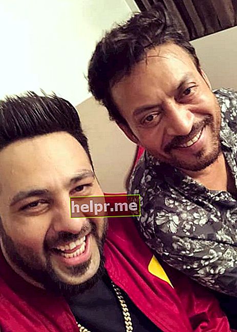 Badshah (Stânga) și Irrfan Khan într-un selfie pe Instagram în ianuarie 2018