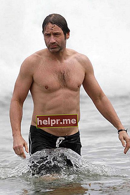 David Duchovny sin camisa en la playa de Malibu en julio de 2010