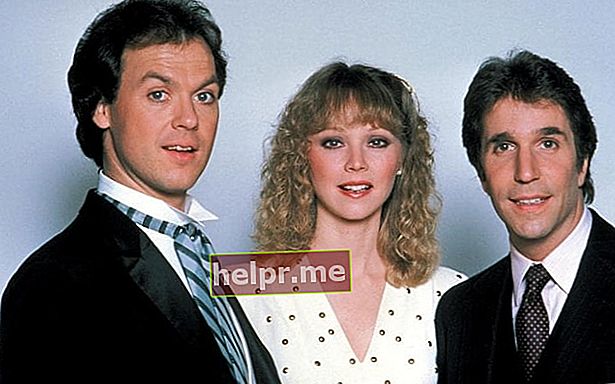 Michael Keaton (izquierda) con Shelley Long y Henry Winkler (derecha)