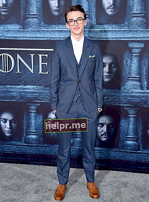 Isaac Hempstead Wright na estreia da temporada de Game of Thrones da HBO 6, 10 de abril de 2016