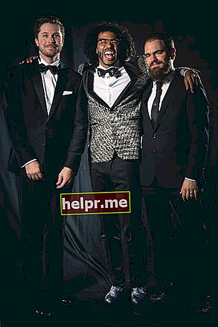 Från vänster till höger - William Hutson, Daveed Diggs och Jonathan Snipes i porträttfotograferingen på Worldcon 75, Helsingfors, före Hugo Awards i augusti 2017
