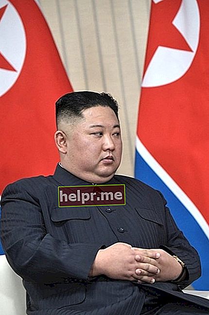 Kim Jong-un așa cum s-a văzut în timpul unei conferințe din aprilie 2019