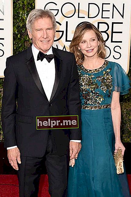 Harrison Ford y Calista Flockhart en la 73a Entrega Anual de los Globos de Oro en enero de 2016