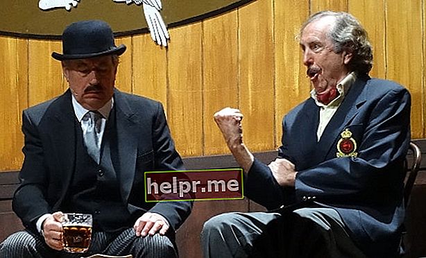Eric Idle (Dreapta) și Terry Jones așa cum s-au văzut în timpul interpretării schiței „Nudge, Nudge” în timpul spectacolului Monty Python Live (Majoritatea) din iulie 2014