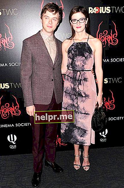 Dane DeHan un Anna Wood RADiUS TWC un The Cinema Society Ņujorkas filmas “Horns” pirmizrādē 2014. gada oktobrī