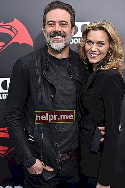جيفري مع حبيبته هيلاري بيرتون في العرض الأول لفيلم "Batman V Superman: Dawn Of Justice" في 20 آذار (مارس) 2016