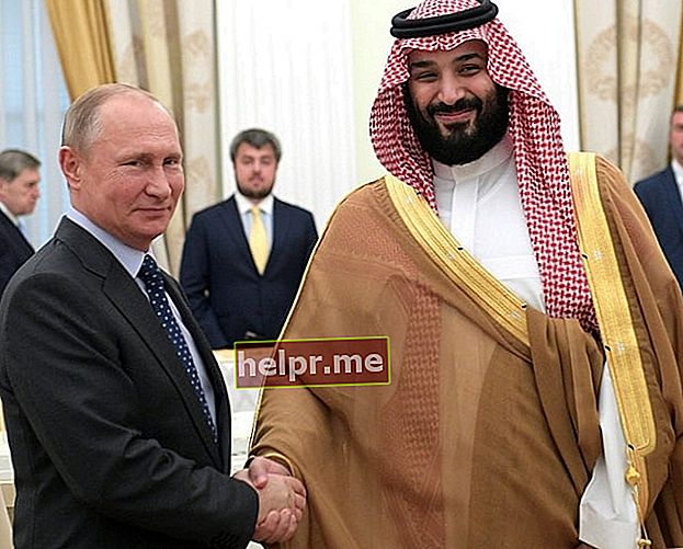 Mohammad bin Salman (Dreapta) așa cum s-a văzut în timp ce dădea mâna cu președintele Vladimir Putin în iunie 2018