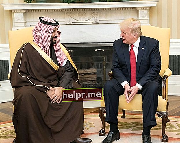 Mohammad bin Salman (stânga) așa cum s-a văzut în timp ce vorbea cu președintele Donald Trump în timpul întâlnirii lor în biroul oval al Casei Albe din Washington, D.C., Statele Unite în martie 2017