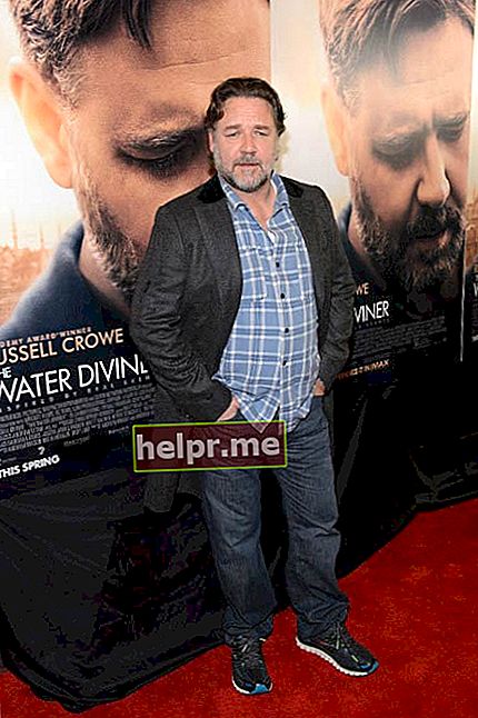 Russell Crowe la proiecția The Water Diviner în aprilie 2015 la Chicago