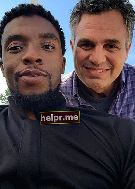 Chadwick Boseman en Mark Ruffalo in een selfie in juni 2017