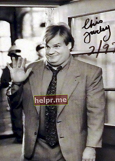 Chris Farley como se ve en una foto tomada en febrero de 1997