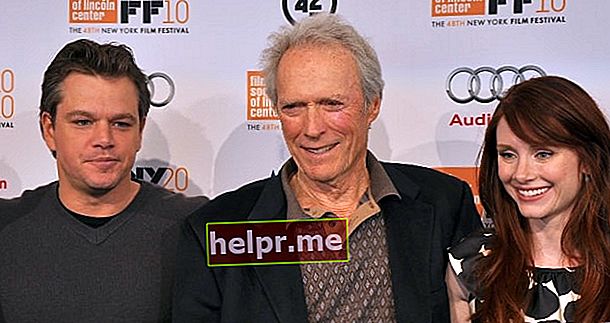 Clint Eastwood con Matt Damon (izquierda) y Bryce Dallas Howard (derecha) en el Festival de Cine de Nueva York 2010