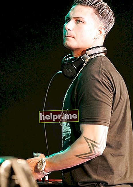 DJ Pauly D trong một bức ảnh được chụp trong buổi biểu diễn của anh ấy tại The Big Top Luna Park Sydney vào tháng 1 năm 2013